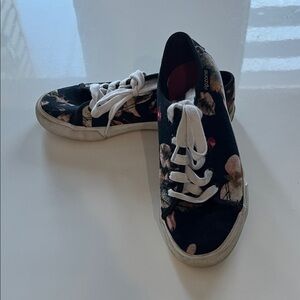 Floral Canvas Sneakers with White Laces
